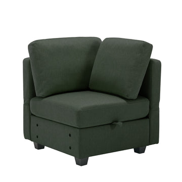 Palmilla Corner Sofa Green Green Polyester 1 Seat