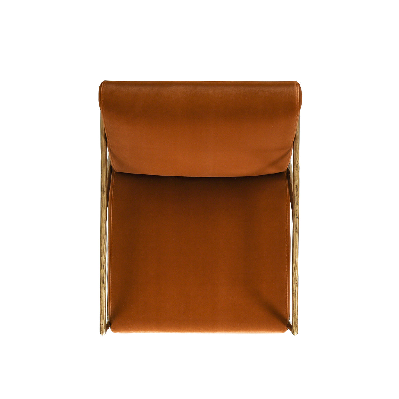 Aerin 24.5" Hammered Brass Upholstered Accent Arm Chair, Burnt Orangeperformance Velvet Burnt Orange Foam Velvet