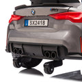 Bmw M4 12V Kids Ride On Painting Toy Car 2.4G W Parents Remote Control,Three Speed Adjustable,Power Display, Usb,Mp3 ,Bluetooth,Led Light,Story,A Handle With Wheels And A Pull, Easy To Carry Silver Polypropylene