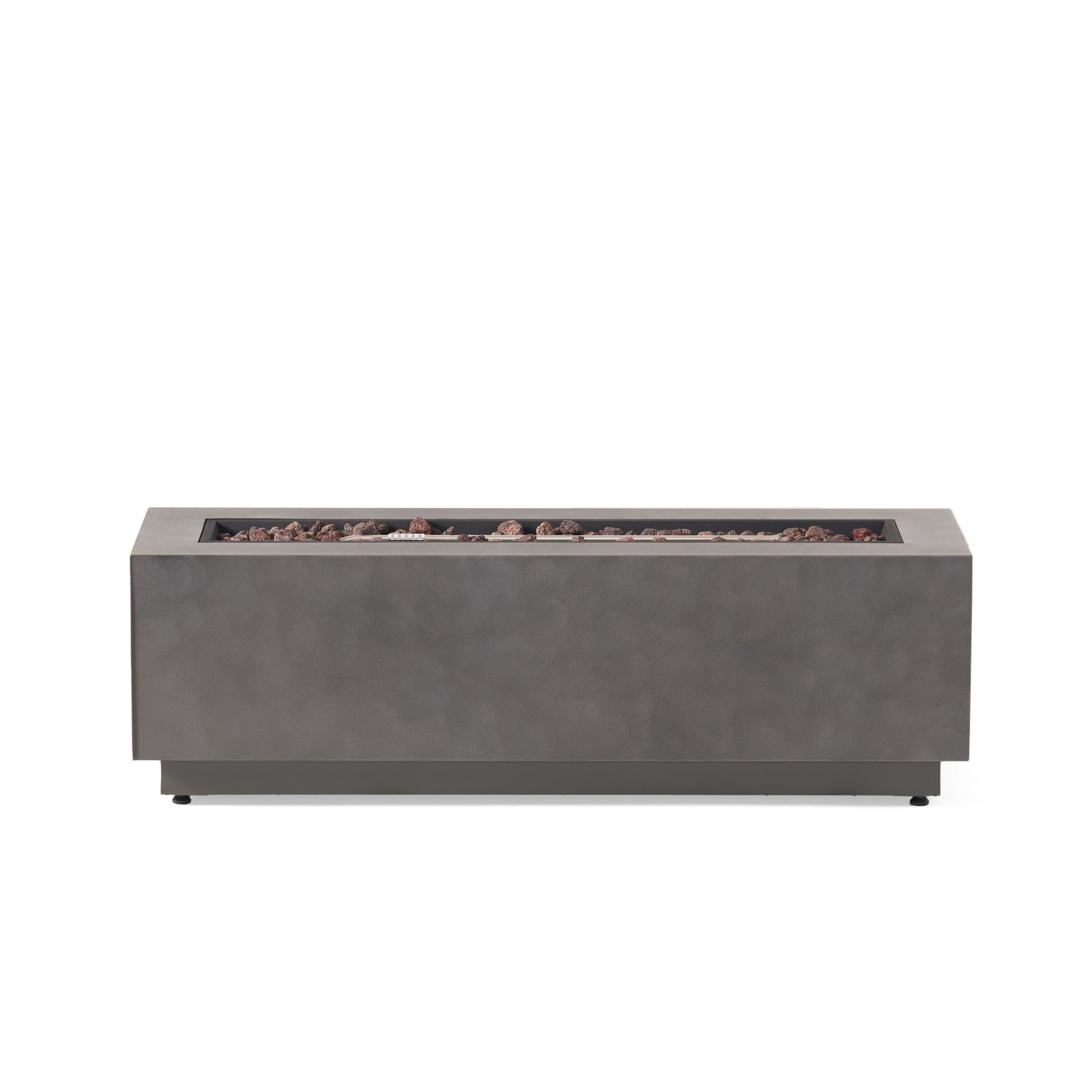 Rectangular Iron Fire Pit 50000Btu Tank Cover Not Included Stone Gray Iron