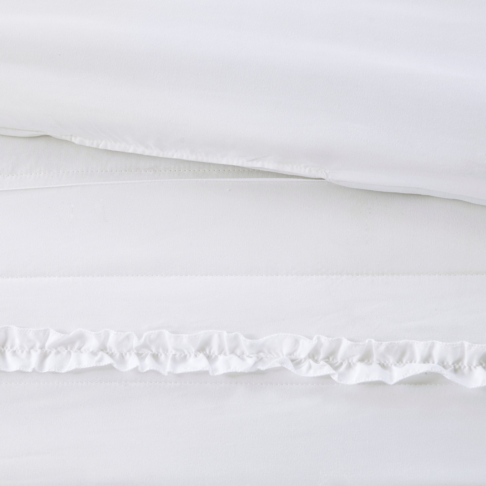 4 Piece 2 In 1 Duvet Set Queen White Cotton