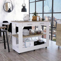 Brooklyn 46 Kitchen Island, Two Shelves, Two Drawers Multicolor Kitchen Contemporary Rectangular Kitchen Carts Melamine Engineered Wood Medium 40 55In