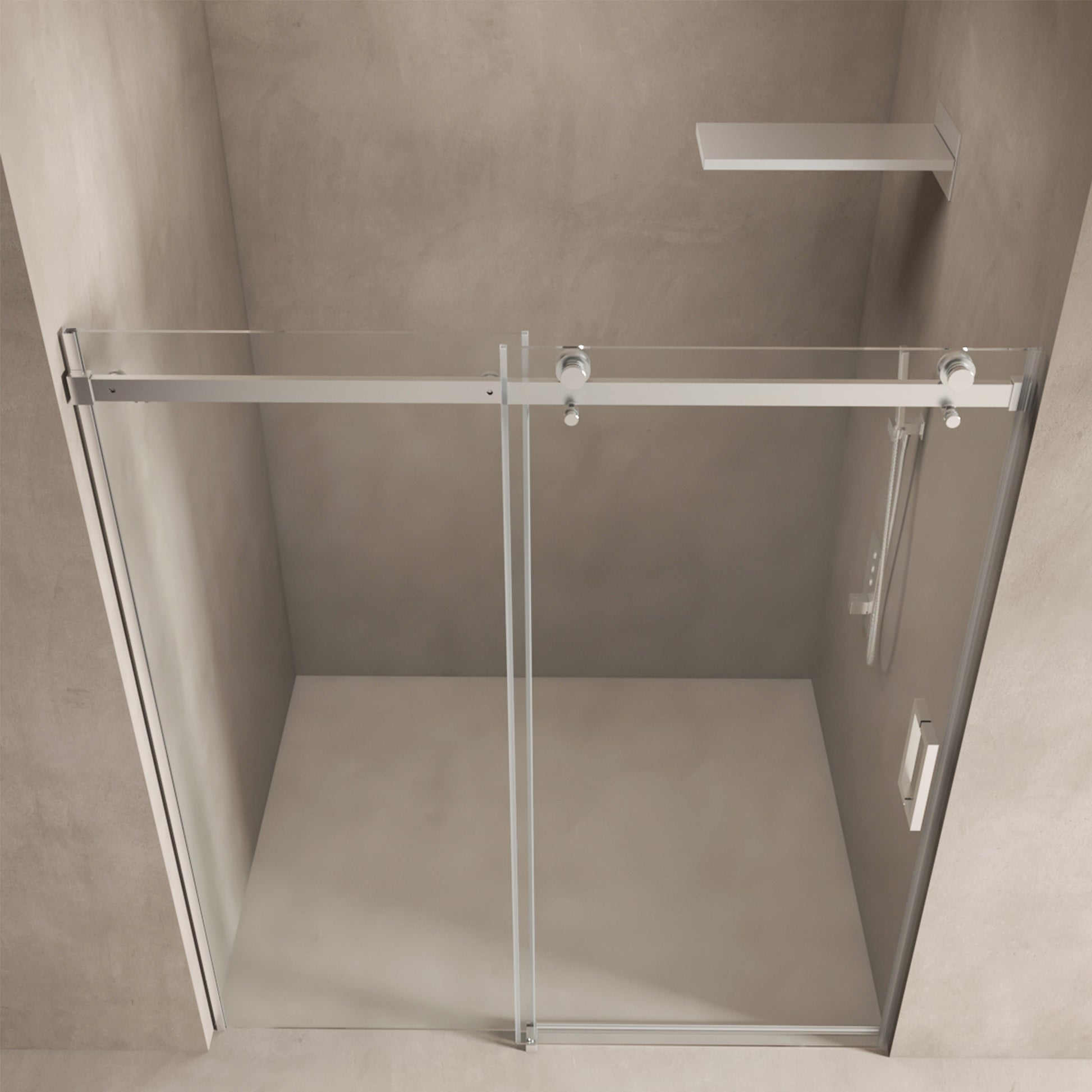 56" 60"W X 70"H Frameless , Sliding , With Premium 5 16" 8Mm Thick Tempered Glass Shower Enclosure,Double Side Easy Clean Coat,Brushed Nickel Finished With Buffer Brushed Nickel Bathroom American