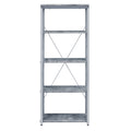 Grey And Silver 4 Shelf Bookcase 4 Grey Silver Etagere Horizontal Primary Living Space Open Back Wood Contemporary Wood Metal