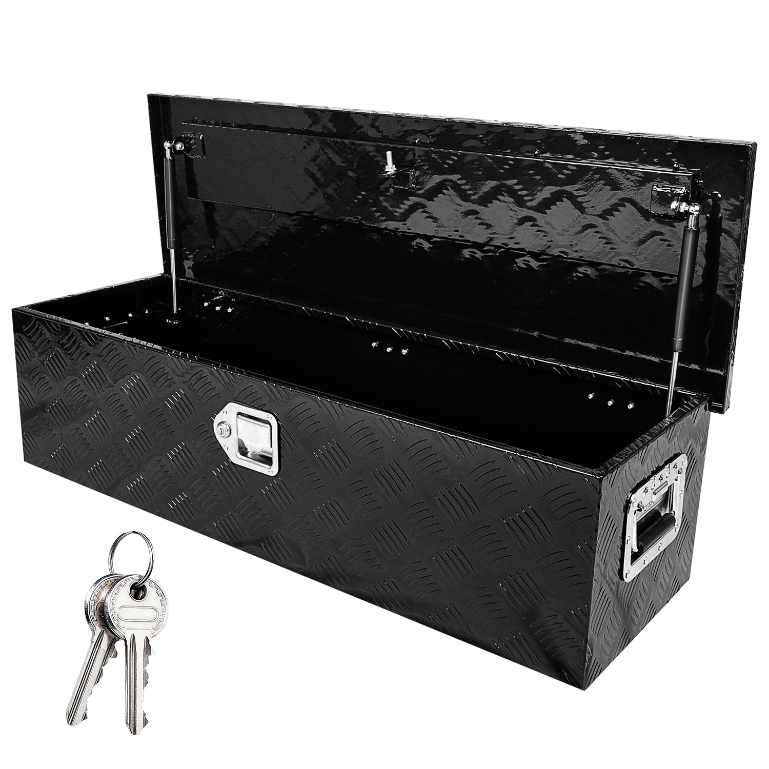 39 Inch Truck Bed Tool Box Aluminum Heavy Duty Trailer Tool Box For Pickup Truck Bed Rv Toolbox With Handle And Lock Black Black Aluminium