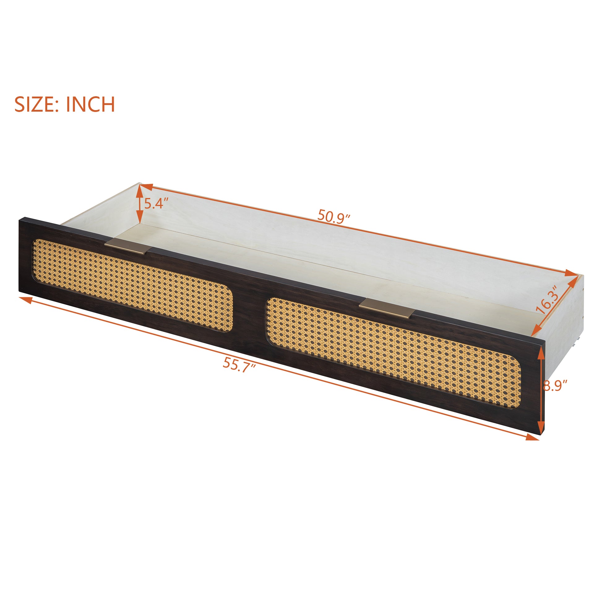 Full Size Murphy Bed With Large Drawers,Espresso Full Espresso Plywood