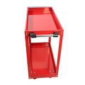 Tool Cart On Wheels, Heavy Duty Steel Utility Cart W Lockable Wheels, 400 Lbs Capacity Industrial Service Cart For Garage, Warehouse, Workshop Two Layer Bright Red Red Abs Steel Q235
