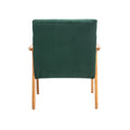 Leisure Chair With Solid Wood Armrest And Feet, Leisure Chair, Wood Frame, Velvet, Solid Rubber Wood Legs, Mid Century Modern Accent Chair, For Living Room Bedroom Studio Chair,Two Packs Emerald Corduroy