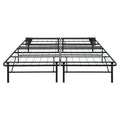 Black Metal Platform Foldable Bed Frame California King Size, Toolless High Profile Design California King Black Metal Bedroom Bed Frame Metal