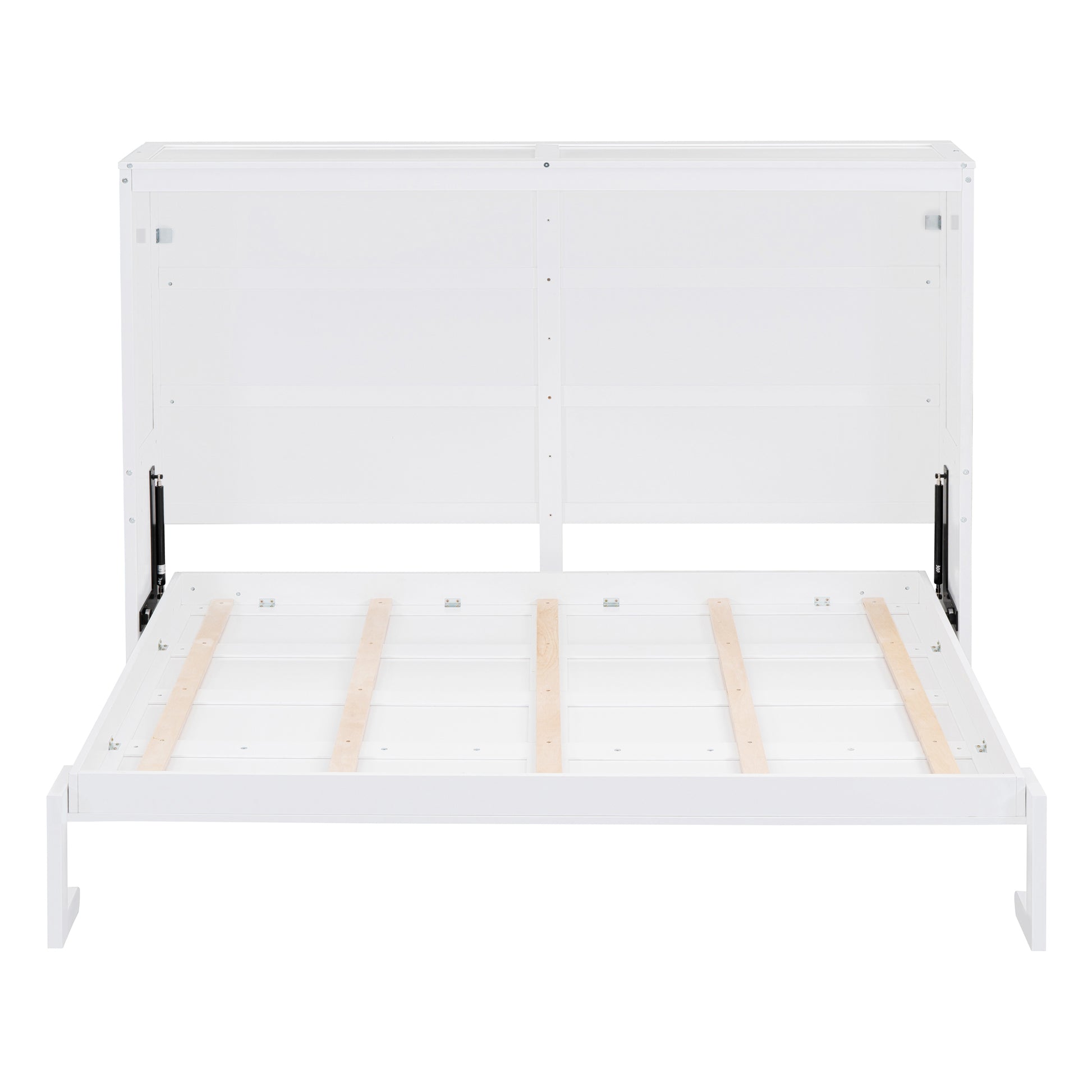 Queen Size Murphy Bed Wall Bed,White Queen White Plywood