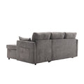 United We Win Furniture, Modular L Shaped Sofa, Modular Long Sofa With Reversible Chaise Lounge, Sofa Bed, Sleeper Sofa, Modular Sofa Combination With Storage Seats. Dark Gray Chenille 3 Seat
