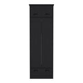 Falkland Armoire With 1 Drawer And 1 Hinged Drawer With Handles Black Bedroom Modern Particle Board