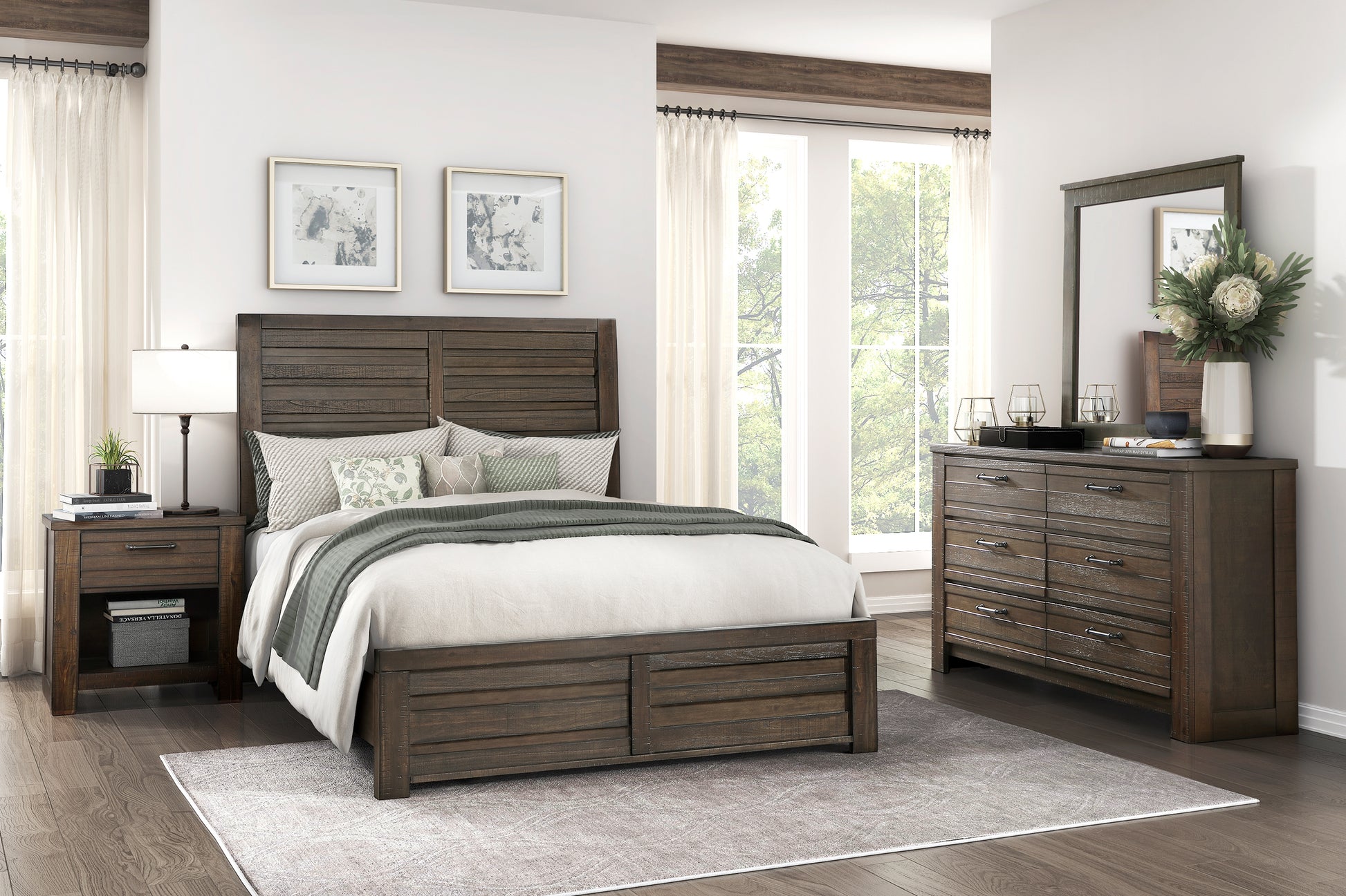 Rustic Style 1Pc Dark Brown Dresser Of 6X Drawers Black Metal Hardware Rustic Style 1Pc Dark Brown Dresser Of 6X Drawers Black Metal Hardware