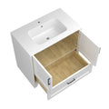 Solid Wood 36 Inch Bathroom Vanity With Single Sink Combo, Modern Vanity Cabinet With 2 Soft Closing Doors & 1 Full Extension Dovetail Drawer White 1 White 2 1 36 To 47 In 32 To 35 In Soft Close Doors Bathroom Freestanding Luxury,Modern 20 25 Inches