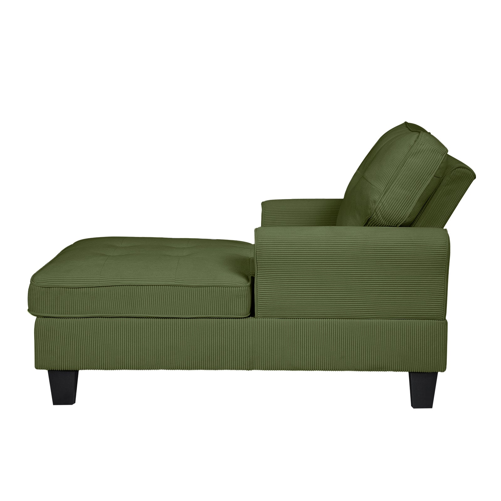 Chaise Lounge Indoor Sleeper Sofa Bed Chair Upholstered Lounge Chair For Bedroom Living Room With Rivets Green Green Corduroy