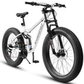 A26309 26 Inch Mountain Bike,Full Suspension 21 Speeds Drivetrain With Disc Brake Mtb Bicycle, 26*4