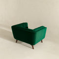 Addison Lounge Chair Dark Green Velvet Brown,Dark Green Brown Velvet Wood Tufted Back Mid Century Modern Foam Solid Wood,Velvet