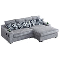 108Inch Modern Sectional Sofa L Shape Sofa With 4Pcs Back Cushions And 8Pcs Toss Pillows, Cup Holder,Bluetooth Speaker,Wireless Charger,Usb Ports For Living Room,Grey Light Grey Polyester Wood Primary Living Space Soft Loose Back Modern Pine Square Arms