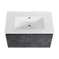 30'' Floating Wall Mounted Bathroom Vanity With Ceramics Sink & Soft Close Cabinet Door, Kd Package Black 2 Soft Close Doors Bathroom Wall Mounted Modern Plywood