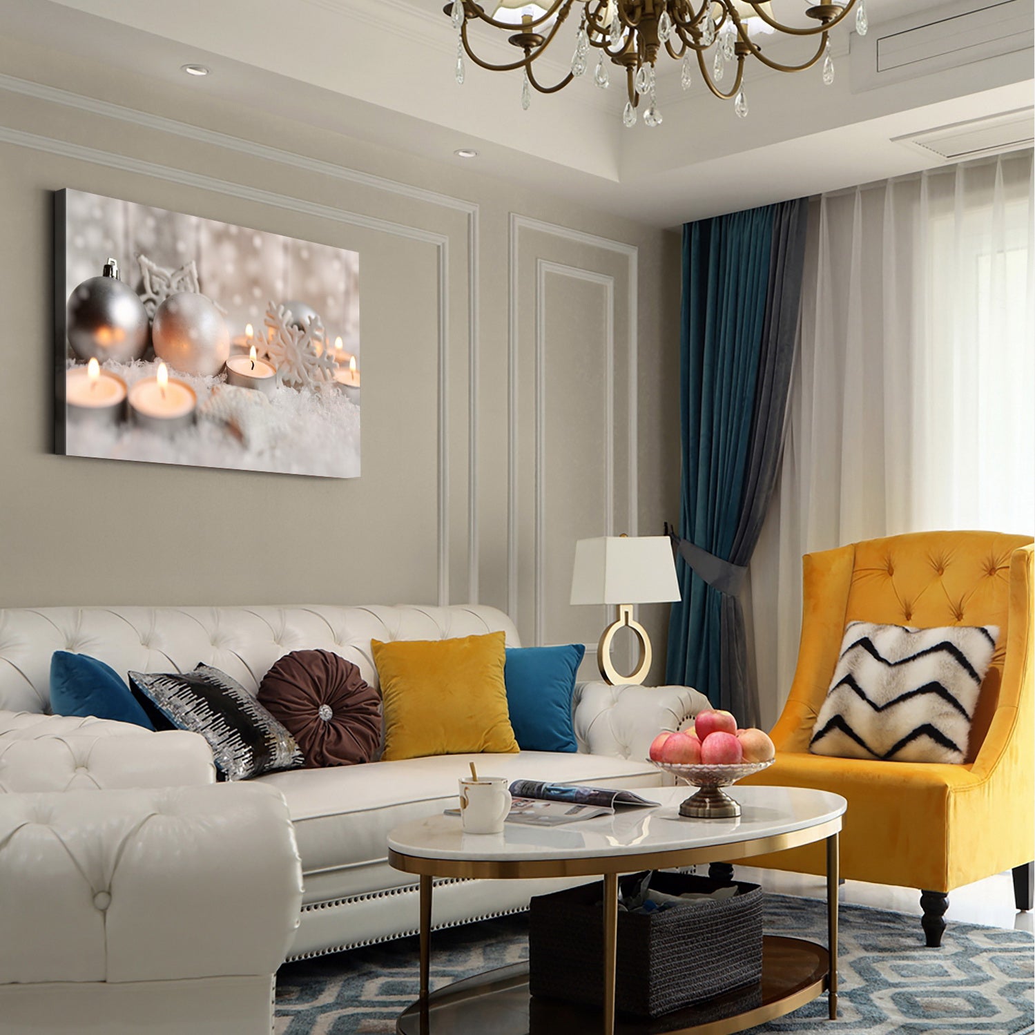 1Pcs Drop Ping Christmas Winter Wall Art Festival Paintings Decorations Party Picutres Gift Poster For Home Wall Decor Framed 4832In Thickness 1.5Inch Rectangle Framed Multicolor Christmas Oversized