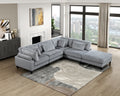Living Room Furniture Ottoman Gray Corduroy Upholstery 1Pc Soft Cushion Cocktail Ottoman Solid Wood Legs Gray Corduroy Wood Primary Living Space Contemporary,Modern Square Plywood,Solid Wood