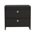 Lily Nightstand, Two Drawers Black Mdf Engineered Wood