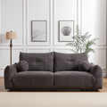 Lamb'S Wool 2 Seater Cushion Sofa 90'' Comfortable Sofa For Living Room Bedroom And Other Casual Spaces Lamb'S Wool Sofa With 2 Cushions And 2 Ball Pillows. Gray Gray Foam Fabric 2 Seat