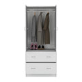 Taly 2 Doors 2 Drawers Armoire White White Bedroom Modern Particle Board