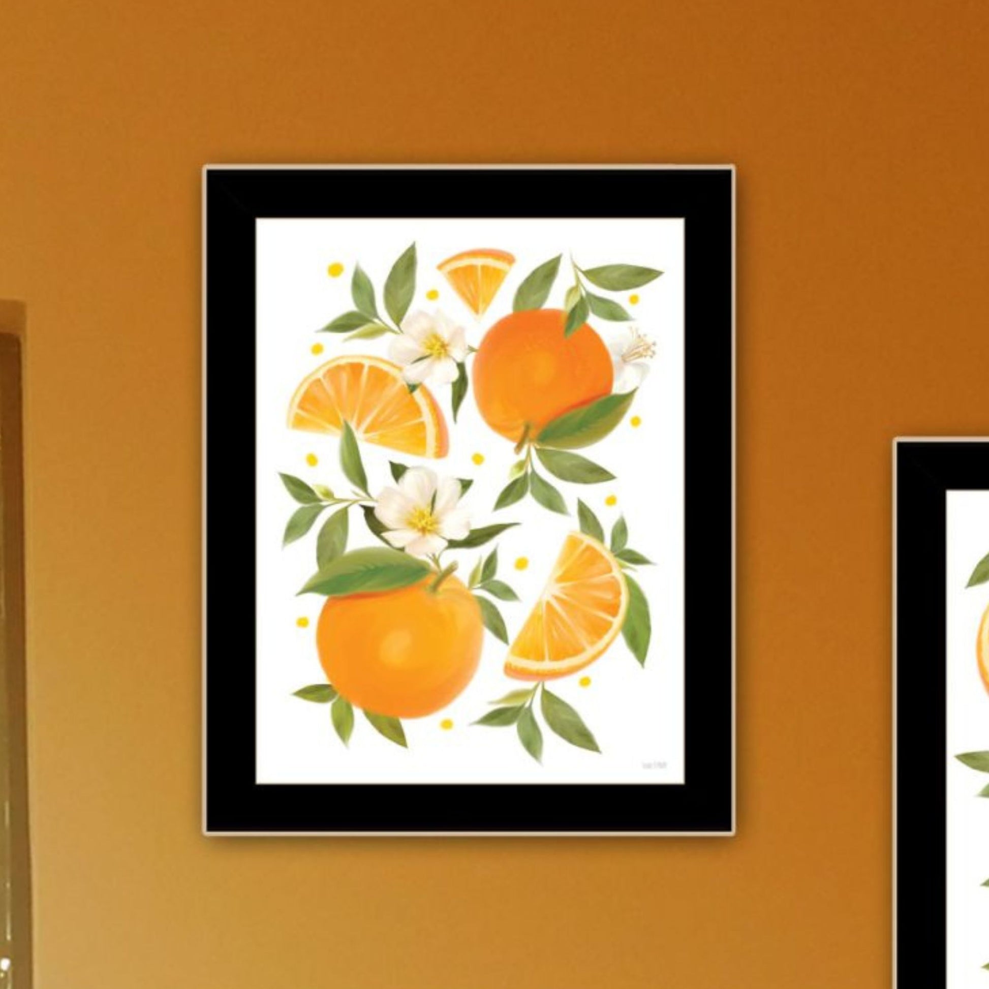 "Sunshine On My Mind Oranges" Framed Wall Art For Living Room, Wall Art Print For Home Decor, Bedroom Wall Art By House Fenway Multicolor Wood Paper