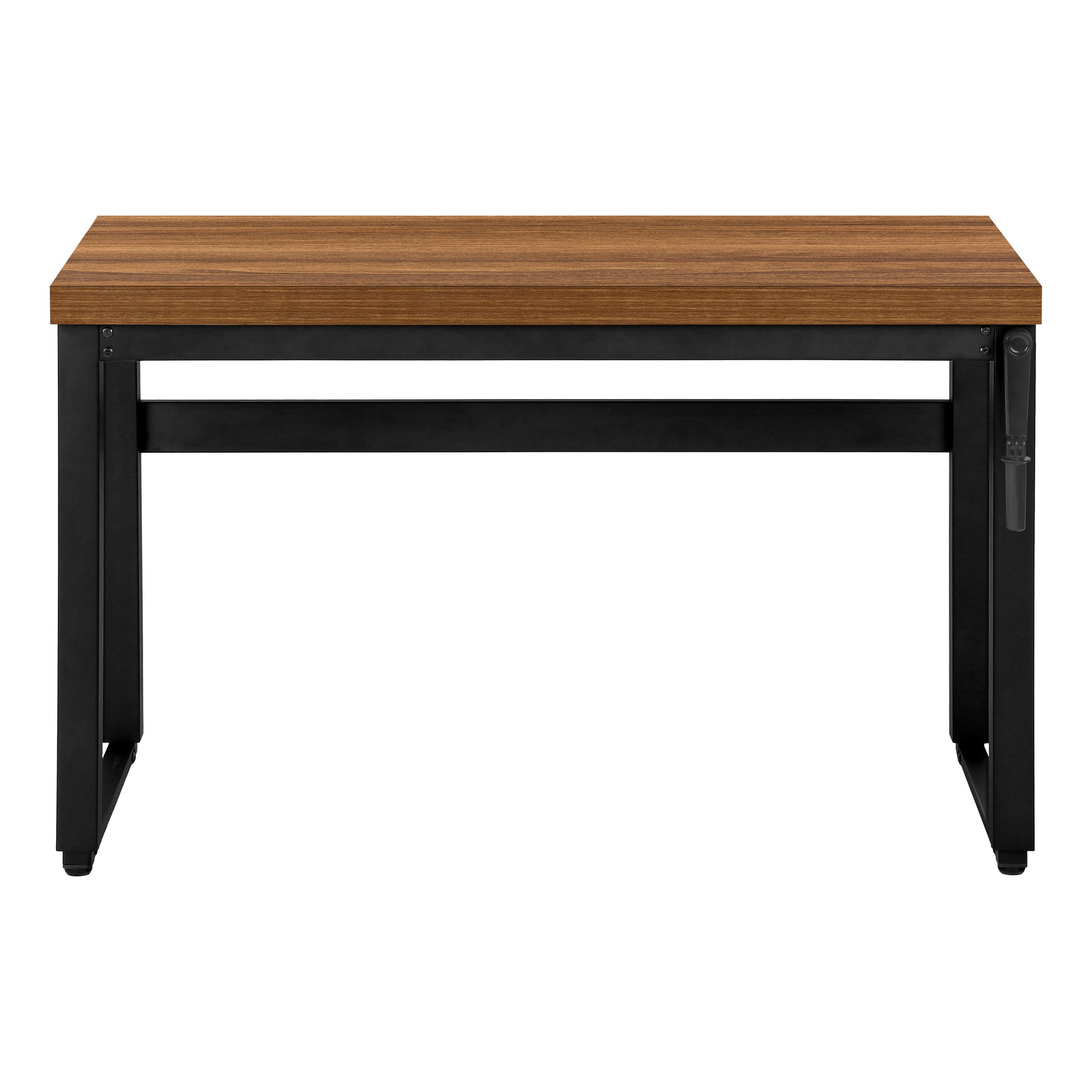 Computer Desk, Home Office, Standing, Adjustable, 48"L, Work, Laptop, Walnut Laminate, Black Metal, Contemporary, Modern Walnut Particle Board