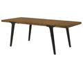 Walnut And Black Extendable Dining Table With 2 Leaf Walnut Black Seats 6 Dining Room Modern Rectangular Wood Metal