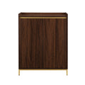 Contemporary Minimalist 2 Door Accent Cabinet Dark Walnut Dark Brown Mdf Mdf