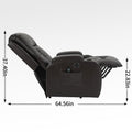 Infinite Position Up To 350 Lbs Power Lift Recliner Chair For Elderly, Heavy Duty Motion Mechanism With 8 Point Vibration Massage And Lumbar Heating, Usb Charging Port, Cup Holders, Brown White Metal Primary Living Space Heavy Duty Pine Brown Faux