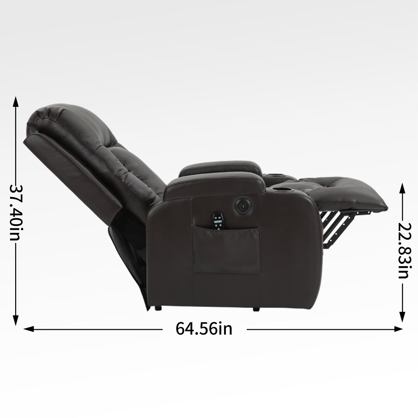 Infinite Position Up To 350 Lbs Power Lift Recliner Chair For Elderly, Heavy Duty Motion Mechanism With 8 Point Vibration Massage And Lumbar Heating, Usb Charging Port, Cup Holders, Brown White Metal Primary Living Space Heavy Duty Pine Brown Faux