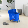 Homcom Mop Bucket With Wringer On Wheels For Floor Cleaning, 21 Quart, Separate Dirty And Clean Water, Blue Blue Plastic