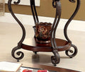 Traditional Style Brown Cherry 1Pc End Table Open Bottom Shelf Ornate Design Living Room Furniture Brown Multi Primary Living Space Classic,Contemporary,Ornate Traditional,Traditional Open Storage Coffee & End Tables Solid Wood