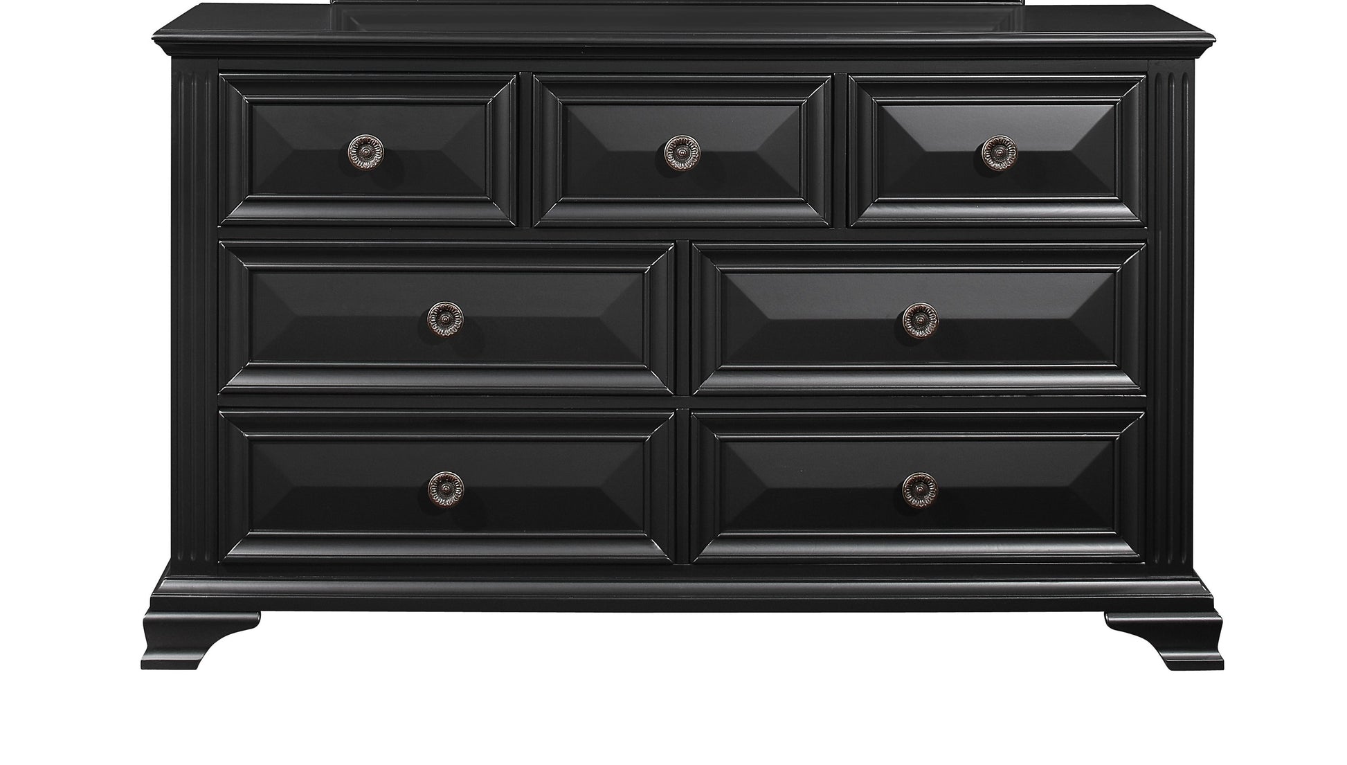 Rex Black Dresser Black Solid Wood Mdf