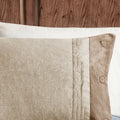 7 Piece Faux Suede Comforter Set Tan King King Tan Polyester