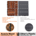 Acacia Wood Interlocking Deck Tiles Checker Pattern, 20 Pcs 12