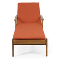 Jason Chaise Lounge Orange Wood Fabric