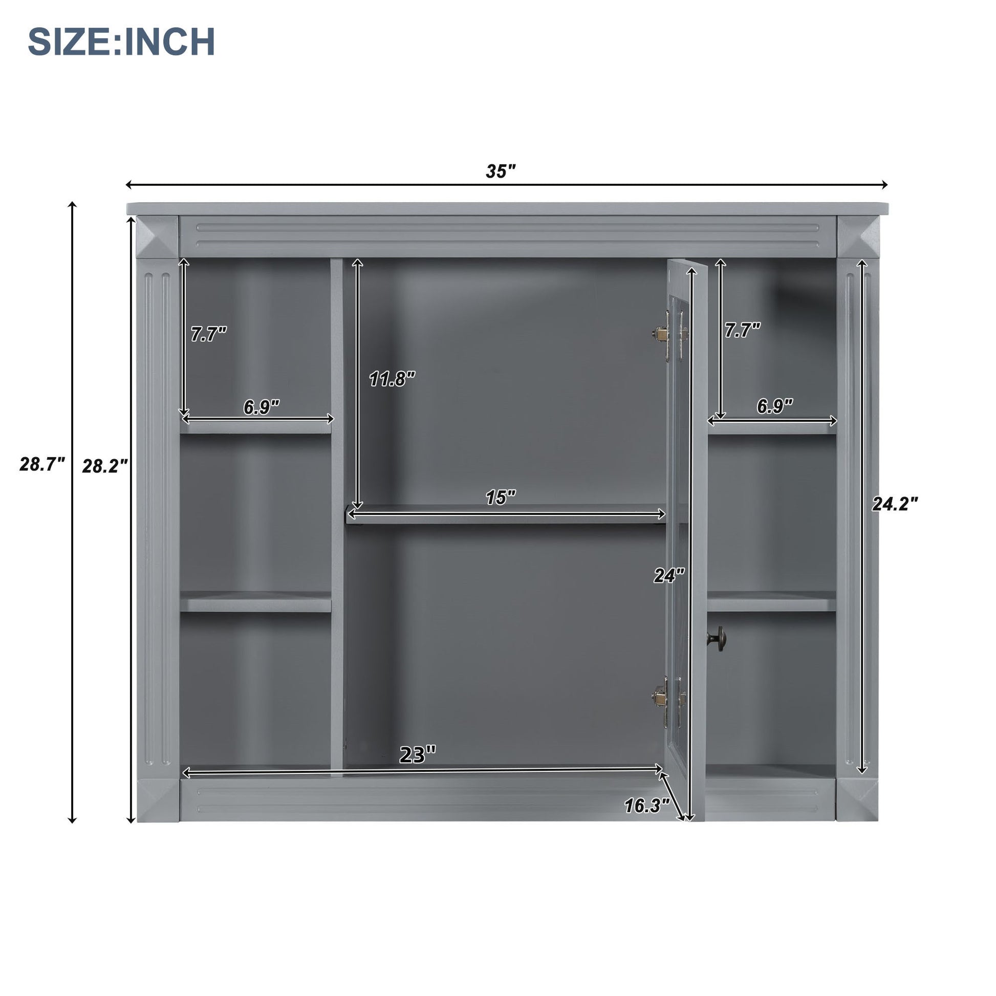 36'' Bathroom Vanity With Top Sink, Grey Mirror Cabinet, Modern Bathroom Storage Cabinet With 2 Soft Closing Doors And 2 Drawers, Single Sink Bathroom Vanity Grey Bathroom Mdf