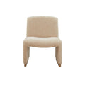 Comfy Accent Chair, Upholstered Slipper Chair, Armless Chair With Wood Legs And Soft Fabric For Living Room, Bedroom,Beige Beige Foam Wood Fabric