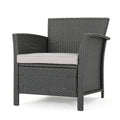 St Lucia 4Pc Sofa Set Grey Pe Rattan Iron Waterproof Fabric