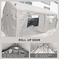 Carport, 10 20 Heavy Duty Portable Carport Garage Tent For Outdoor Storage Shelter White White Metal