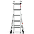 Aluminum Multi Position Ladder With Wheels, 300 Lbs Weight Rating, 22 Ft Metallic Grey Aluminium Alloy