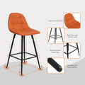 Counter Stools,Set Of 2 Bar Stools With Back And Footrest, Modern Metal Counter Height Barstools For Kitchen Home Bar,25.5