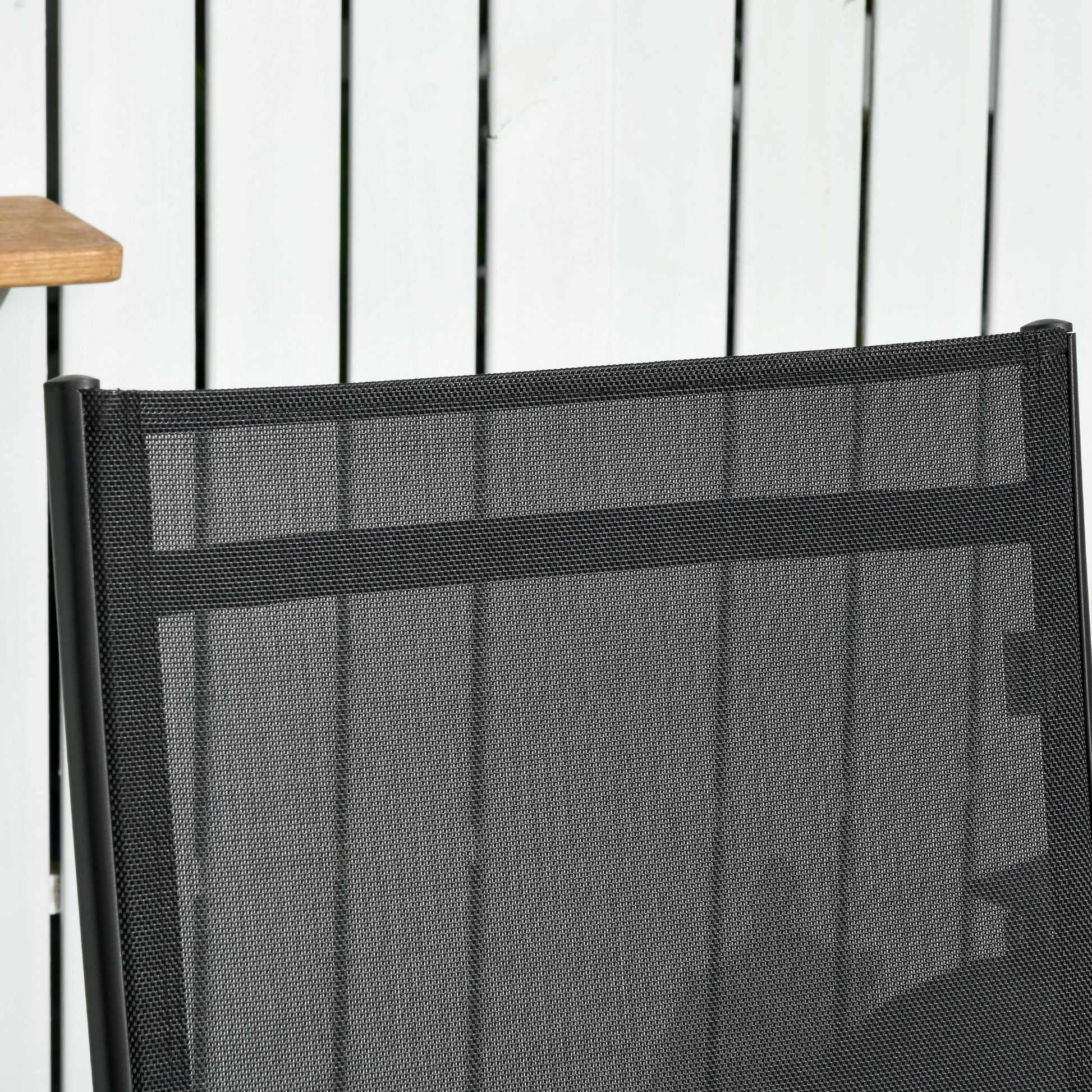 Outsunny Chaise Lounge Outdoor, 2 Piece Lounge Chair With Wheels, Tanning Chair With 5 Adjustable Positions For Patio, Beach, Yard, Pool, Black Black Fabric