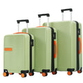 Hardshell Luggage Sets 3 Pcs Contrast Color Suitcase With Spinner Wheels And Tsa Lock 20
