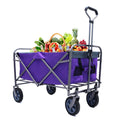 Outdoor Garden Multipurpose Micro Collapsible Beach Trolley Cart Camping Folding Wagon Purple Silver Garden & Outdoor Oxford Fabric Steel