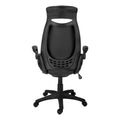 Office Chair, Adjustable Height, Swivel, Ergonomic, Armrests, Computer Desk, Work, Black Leather Look, Black Metal, Contemporary, Modern Black Foam Faux Leather